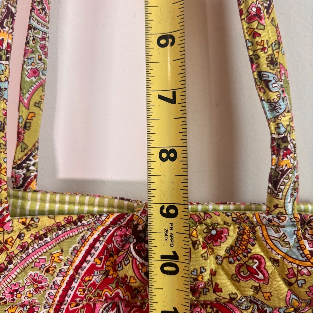 Vera Bradley Purse Handbag Paisley Green Quilted Pink Bag - Picture 7 of 9